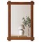 Decorative Acacia Wood Mirror with Rivet Design for Entryway and Living Room